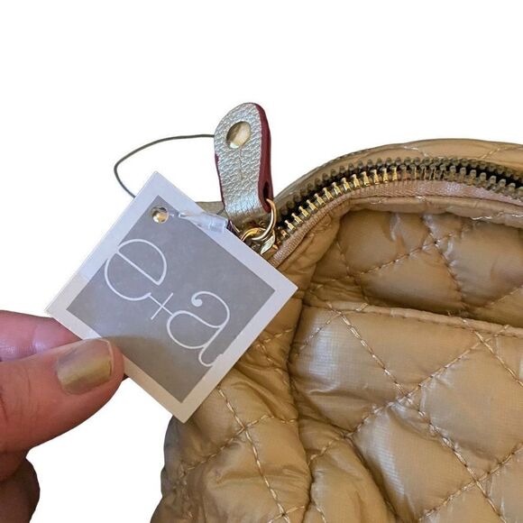 E+A NEW Quilted Disco Bag Gold With shoulder Strap - Picture 4 of 10
